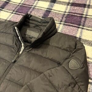 Guess Mens Size L Black Puffer Jacket Stretch Sides 116AN265